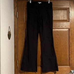 Black flare work pants